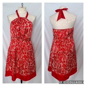 ❌SOLD❌ Flirty red and white halter dress